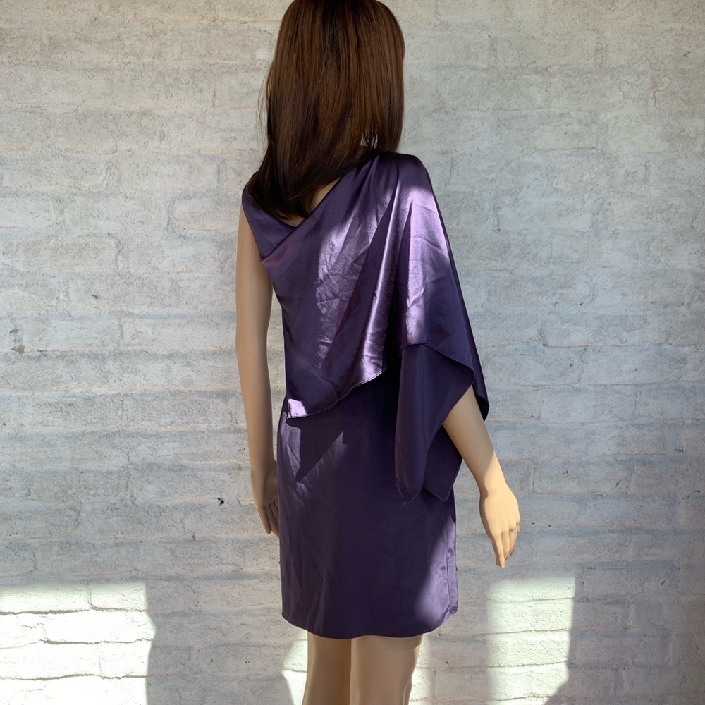 PARKER One Shoulder One Sleeve Silk Dress
